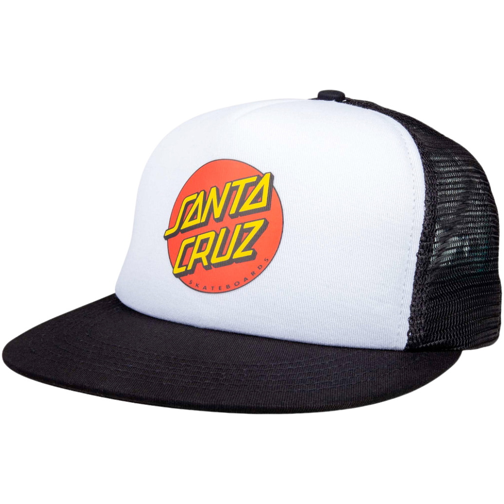 2026 Santa Cruz Mens Classic Dot Meshback Snap SCA-CAP-0115 - White / Black